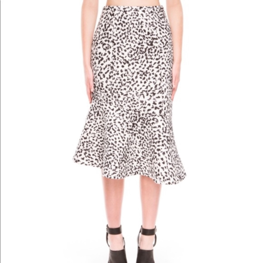 NWT Keepsake Black White Animal Print Adorn Skirt